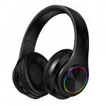 LED Bluetooth Wireless Foldable Headphone Headset with Built in Mic for Adults Children Work Home School for Universal Cell Phones, Laptop, Tablet, and More (Black)